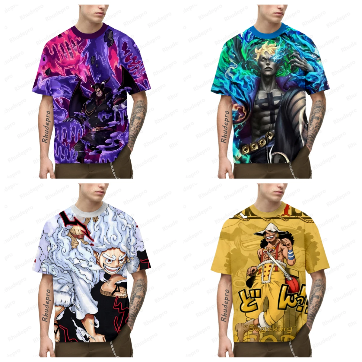 

Лето 2025 г., хит продаж, новая цельная мужская футболка с 3D принтом японской анимации для ролевых игр, повседневная уличная футболка с короткими рукавами