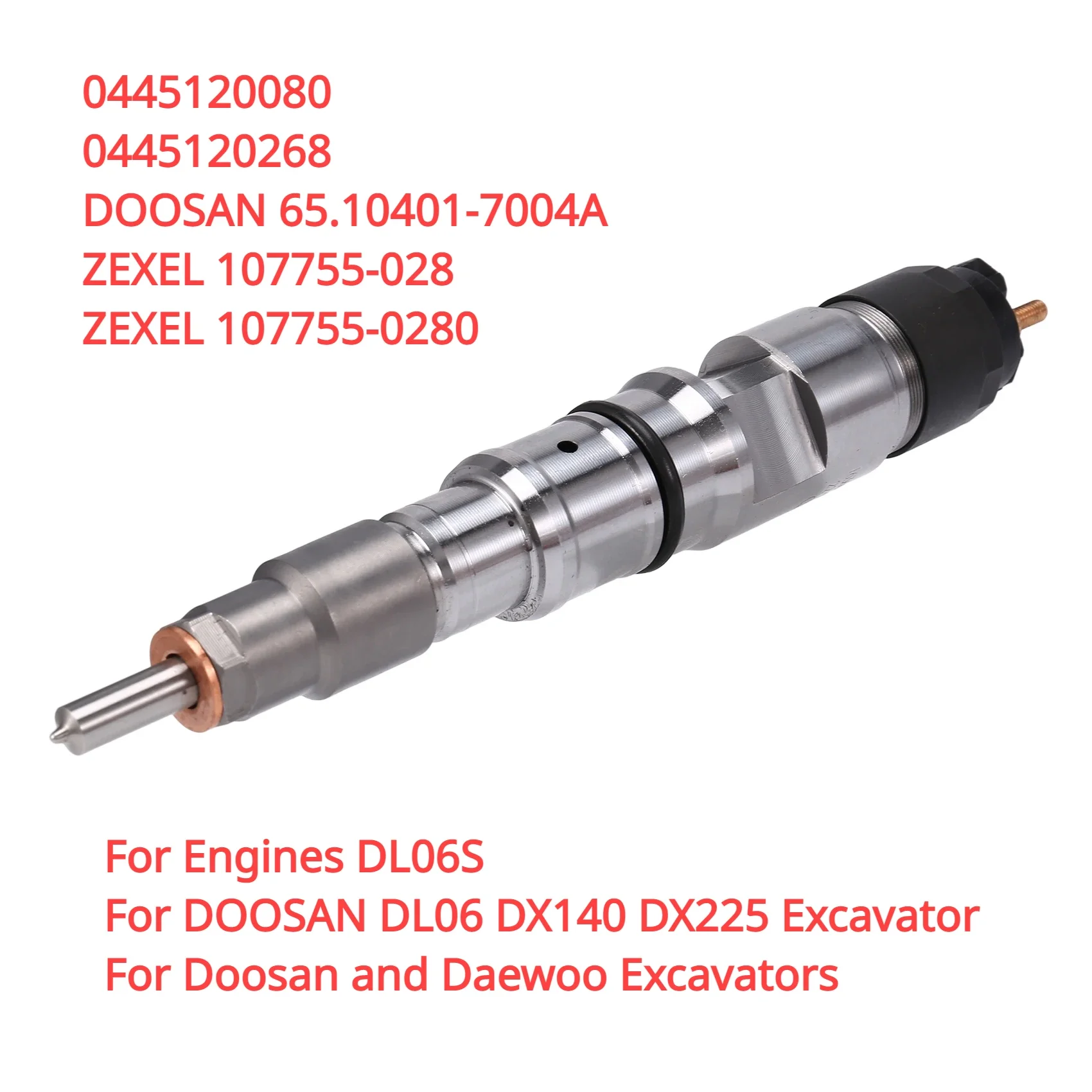 0445120080 New Diesel Fuel Injector Nozzle 107755-0280 For DAEWOO DOOSAN DX225 DL06S 65.10401-7004A