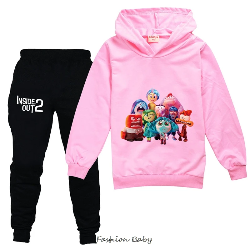 New Inside Out2 Boys Girls Clothing Sets Children Fashion Hoodies and Pant Set Kids Clothing Spring Autumn Sports Suit Tracksuit