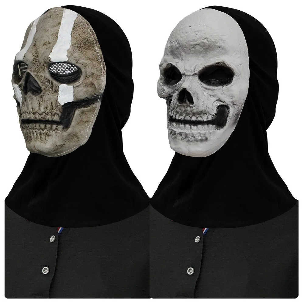 Gruselige Halloween-Vollkopf-Totenkopfmaske, Realistischer Latex-Helm für Erwachsene, Gruseliges Skelett – Detail 4
