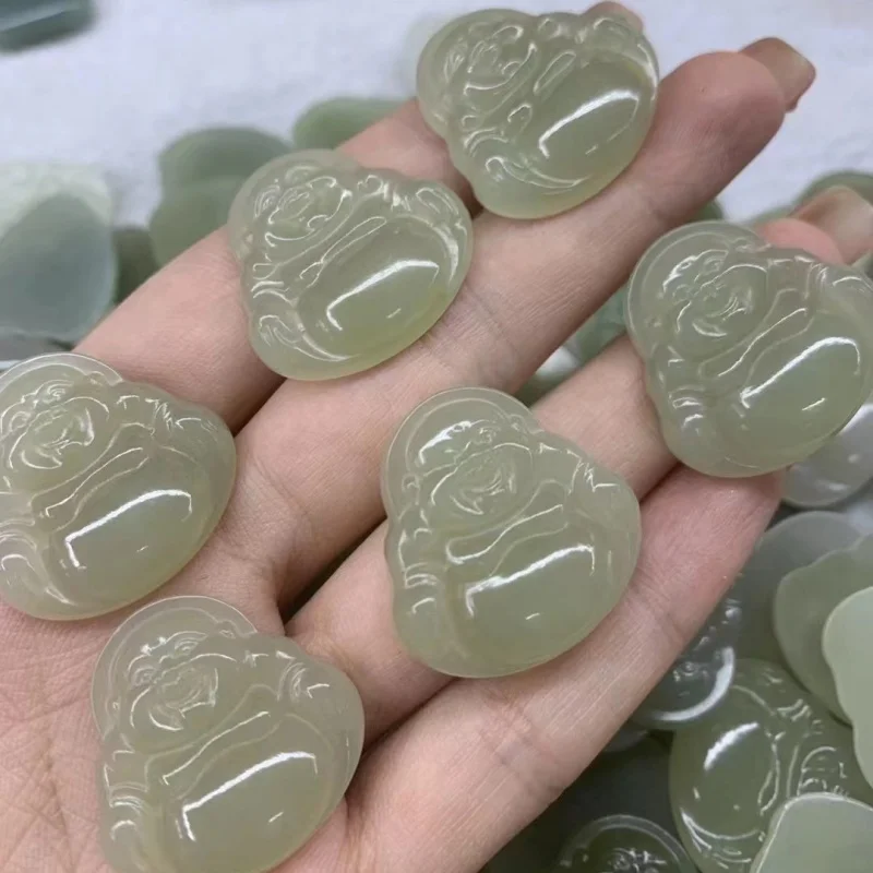 Natural Hetian Jade Clear Water Buddha Pendant Material Fine and Glossy No Black Dots Product Appearance as Shown in the Picture