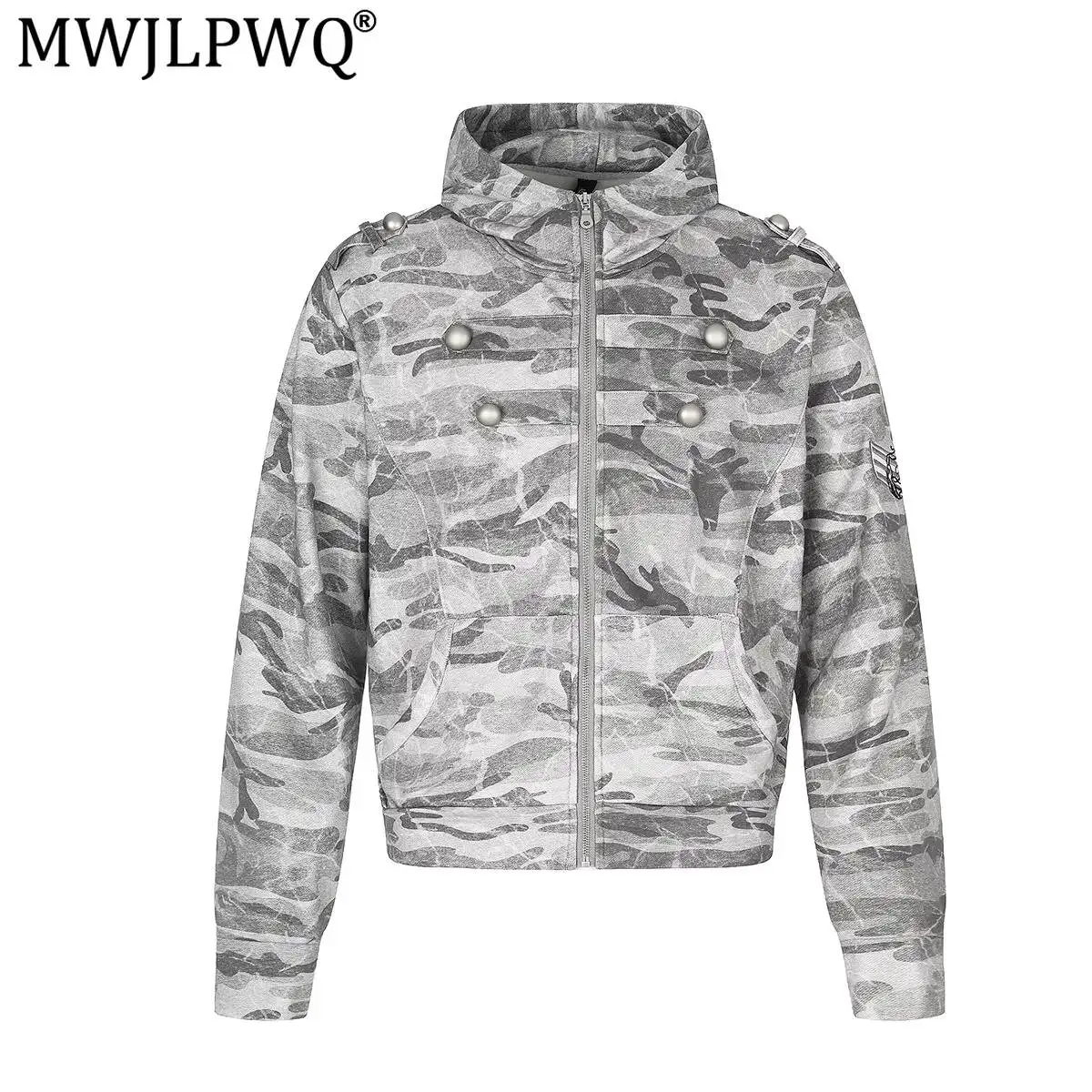 MWJLPWQ New American Retro Style Camouflage Hoodie Jacket Male Long Sleeve Casual Zip-Up Hooded Tops 2026 Autumn Fashion 20231
