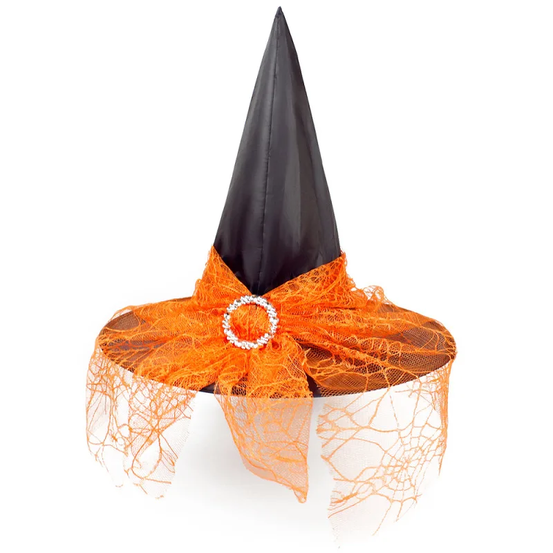 Halloween Hat Witch Decoration Props Adult and Children Cosplay Mesh Headwear