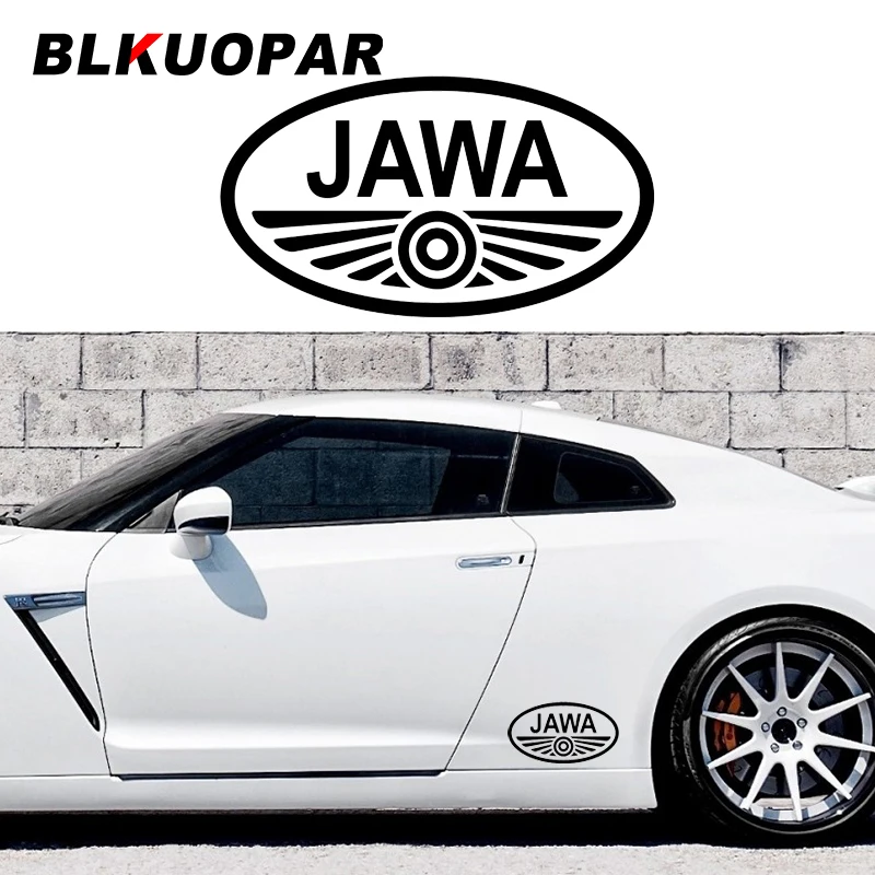 BLKUOPAR JAWA Logo Graphics Personality Waterproof Decal Trunk Helmet Motorcycle Windshield Bumper Racing Car Stickers for Decor