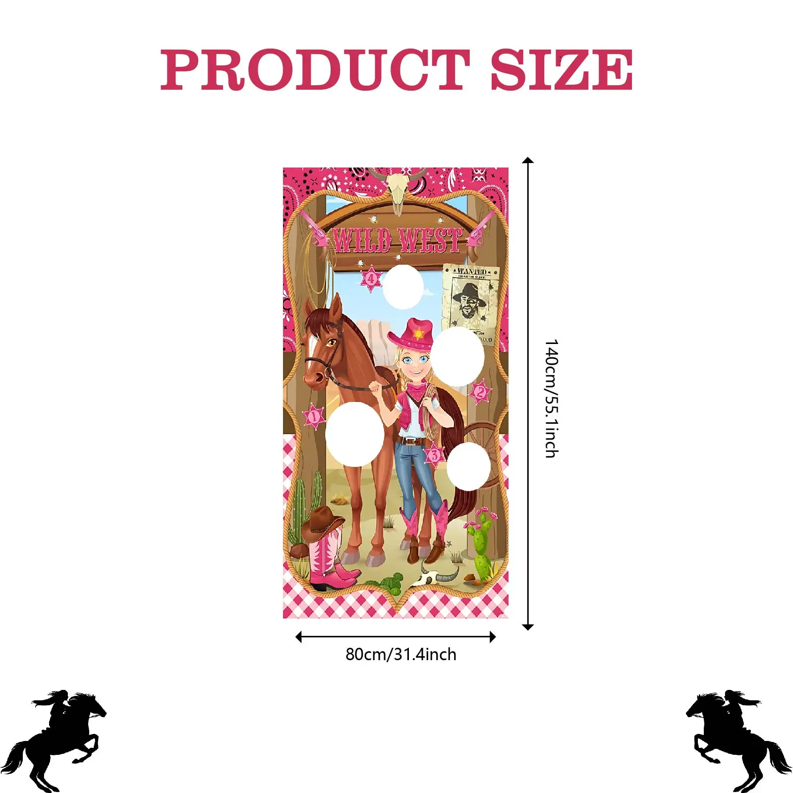 Cowgirl Toss Game, Western Cowgirl Cowboy Game Backdrop Pink, Wild West Last Rodeo Cowgirl Birthday Bachelorette Party