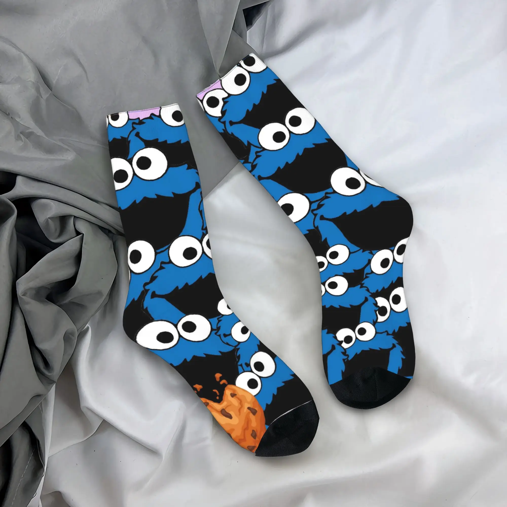 Cookie Monsters Socks  Graphic Stockings Non Skid Men Socks High Quality Spring Korean Running Sports Socks