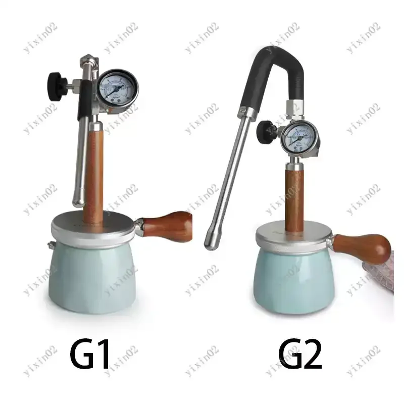 450ml Pneumatic Milk Frother Portable 4Bar Steam Foam Maker for Camping Coffee Latte Art - Compact Milk Frothing Machine