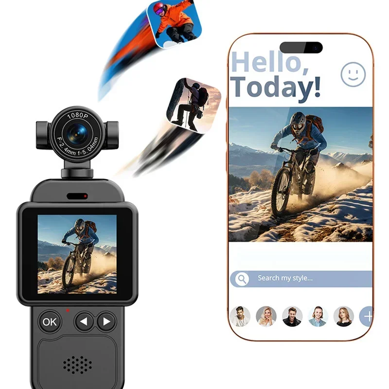 Handheld 360 ° Panoramic Shooting Sports Camera Hanging On The Chest Anti Shake Wifi Transmission Cycling 4K HD Recorder 2026 image 6