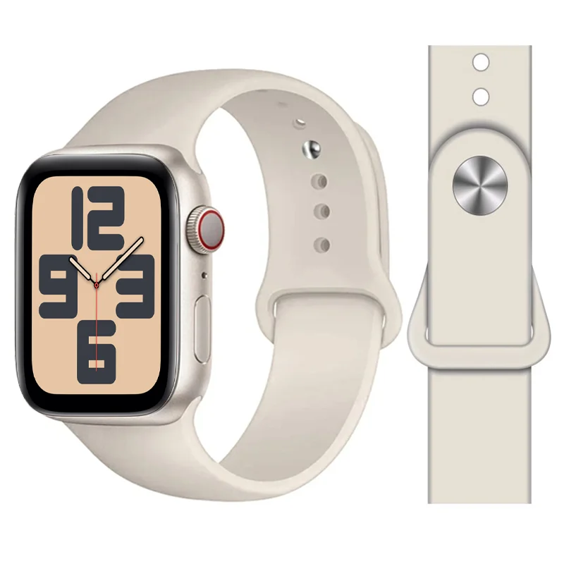 Silicone Straps For Apple Watch Band 44mm 45mm 40mm 41mm 42mm 38mm sport bracelet for iwatch series 8 7 6 5 4 3 SE 9 Ultra2 49mm
