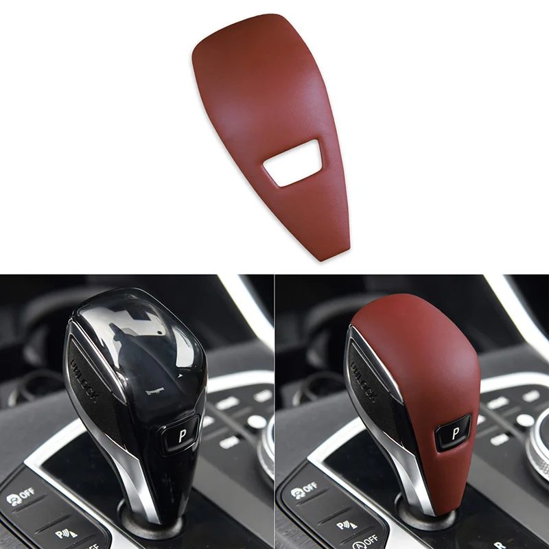 1 Piece Car Leather Gear Shift Handle Trim Cover with Fragrant Tablets Compatible for BMW 4 Series G20 G28 Z4 G29 2020-