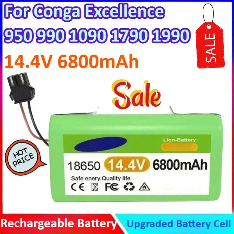 

New 4S1P 14.4V 6800mAh Vacuum Cleaner General-purpose Li-ion Battery for Conga Excellence 950 1790 1990 990 1090