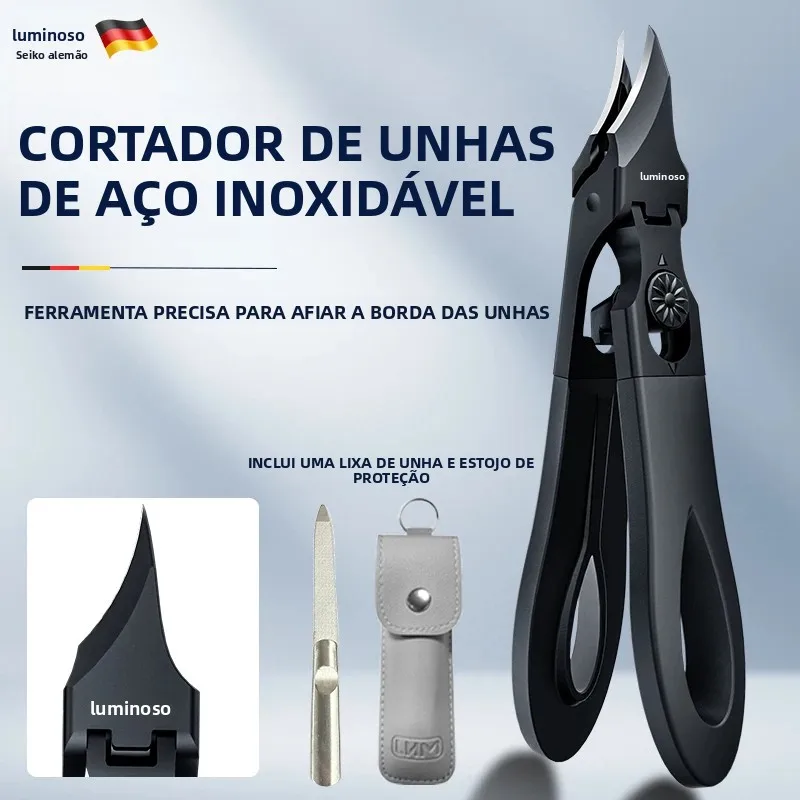 Cortador de Unhas Angulado para Unhas Grossas e Encravadas - Ferramentas de Pedicure em Aço Inoxidável Forjado a Alta Temperatura com Interruptor Integrado