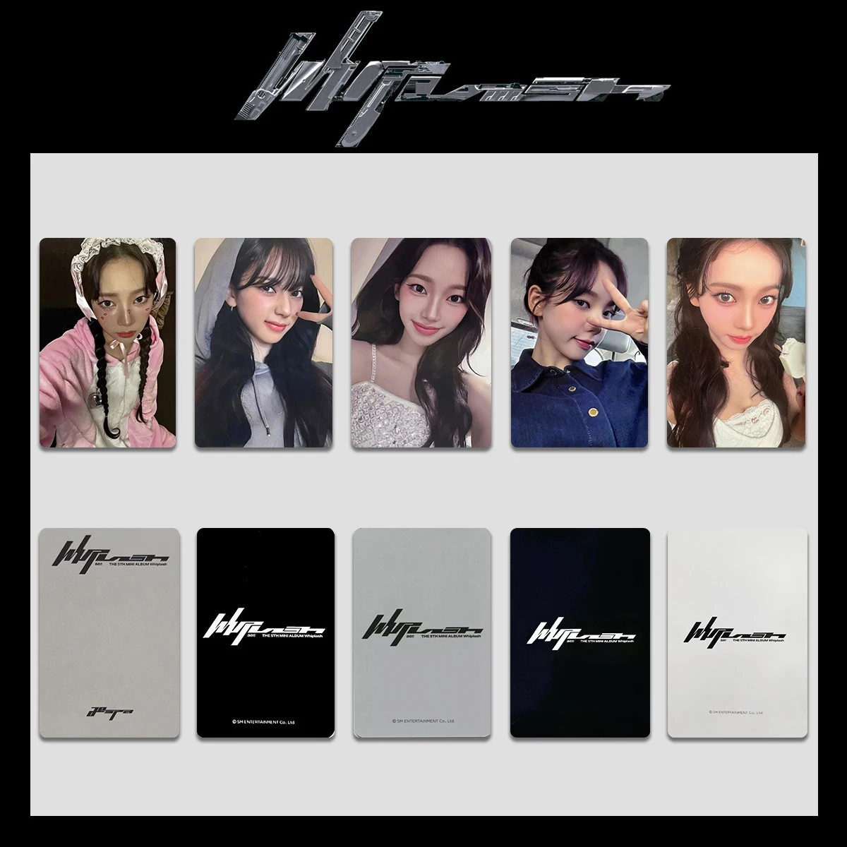 5Pcs/Set KPOP KARINA NINGNING Album Whiplash Photo Cards WINTER GISELLE Personal Postcard Double-sided LOMO Card Fans Collection