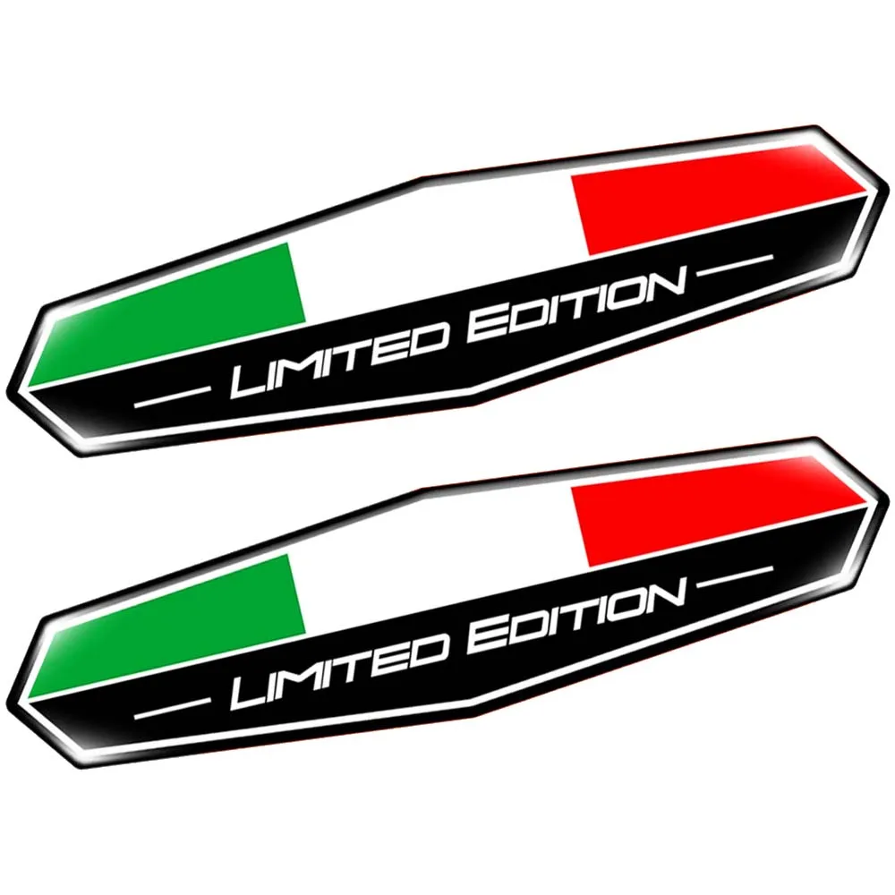 1 paio di adesivi per moto 3D Reflective Limited Edition Italy Flag Decal AutoBike accessori per auto per Ducati Bebelli Aprilia RSV4