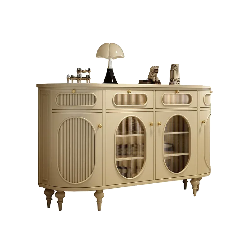 Chinese Style Dining Side French Entry Lux Entrance Cabinet Roman Retro Solid Wood Decoration Simple Living Room Side Cabinet