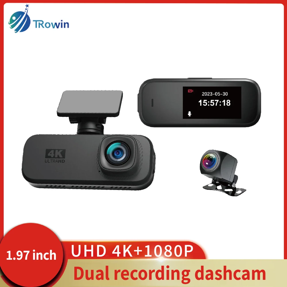 2Inch UHD 4K Dash Cam Car DVR Mobile WiFi appWDR Video Recorder Night vision Ftont Rear 2Channel Black Box