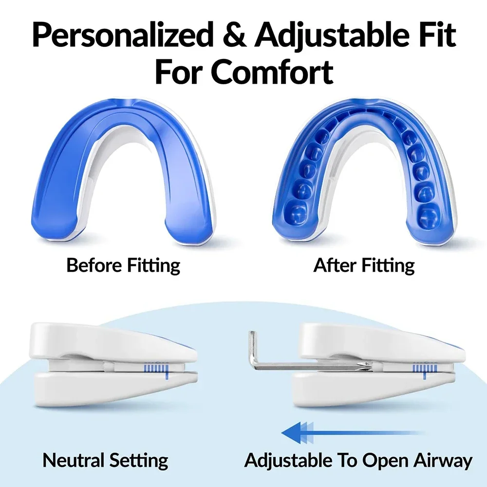 Anti Snore Mouthpiece,Adjustable Sleeping Mouth Guard,Stop Snoring Device for Night Time Teeth Protection and Bruxism view 2