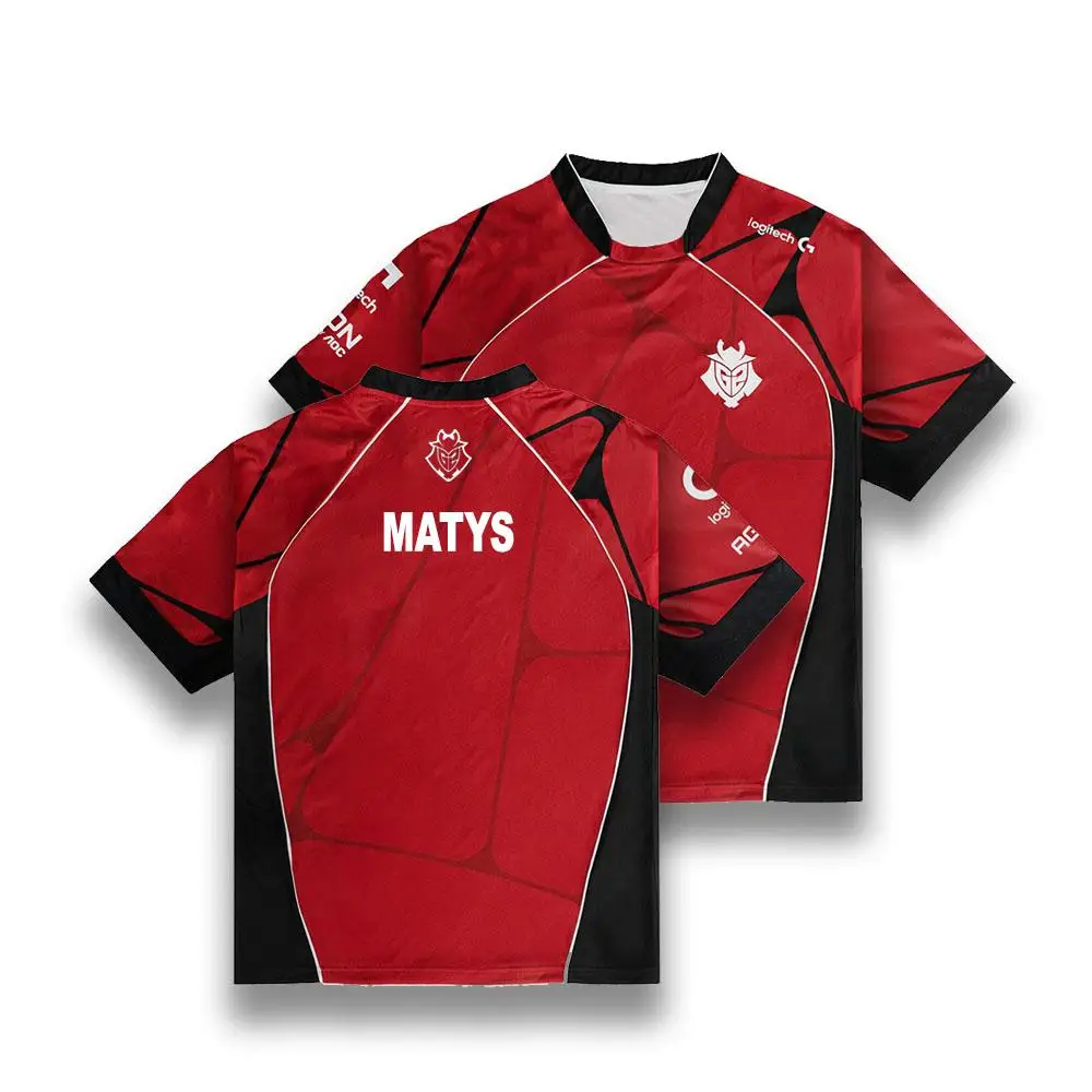 G2 Esports Prestige Men's and Women's Round Neck 3D Printed Esports T-shirt Cs2 Professional Major League Training Clothing