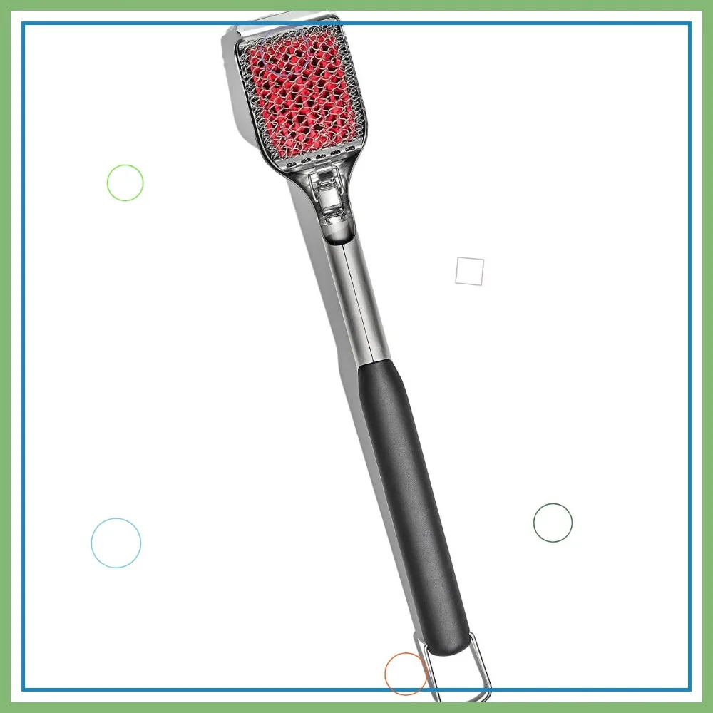 

Flexible Silicone Grill Brush with Stainless Steel Coils for Hot and Cold Grates Cleaning