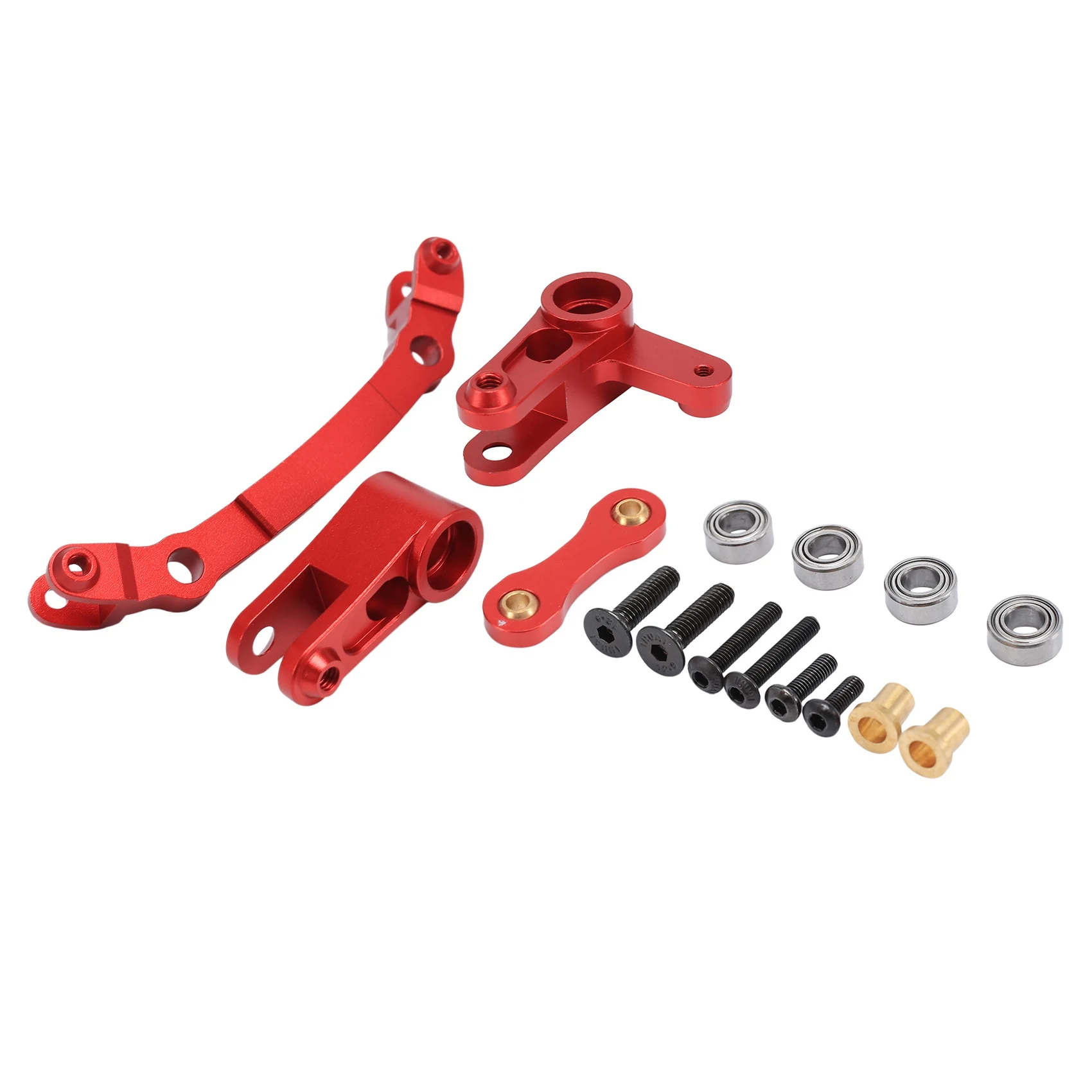 Metal Steering Bellcrank & Steering Link for Arrma 1/8 Infraction 4X4 MEGA / Vendetta 4X4 3S BLX RC Car Parts,Red