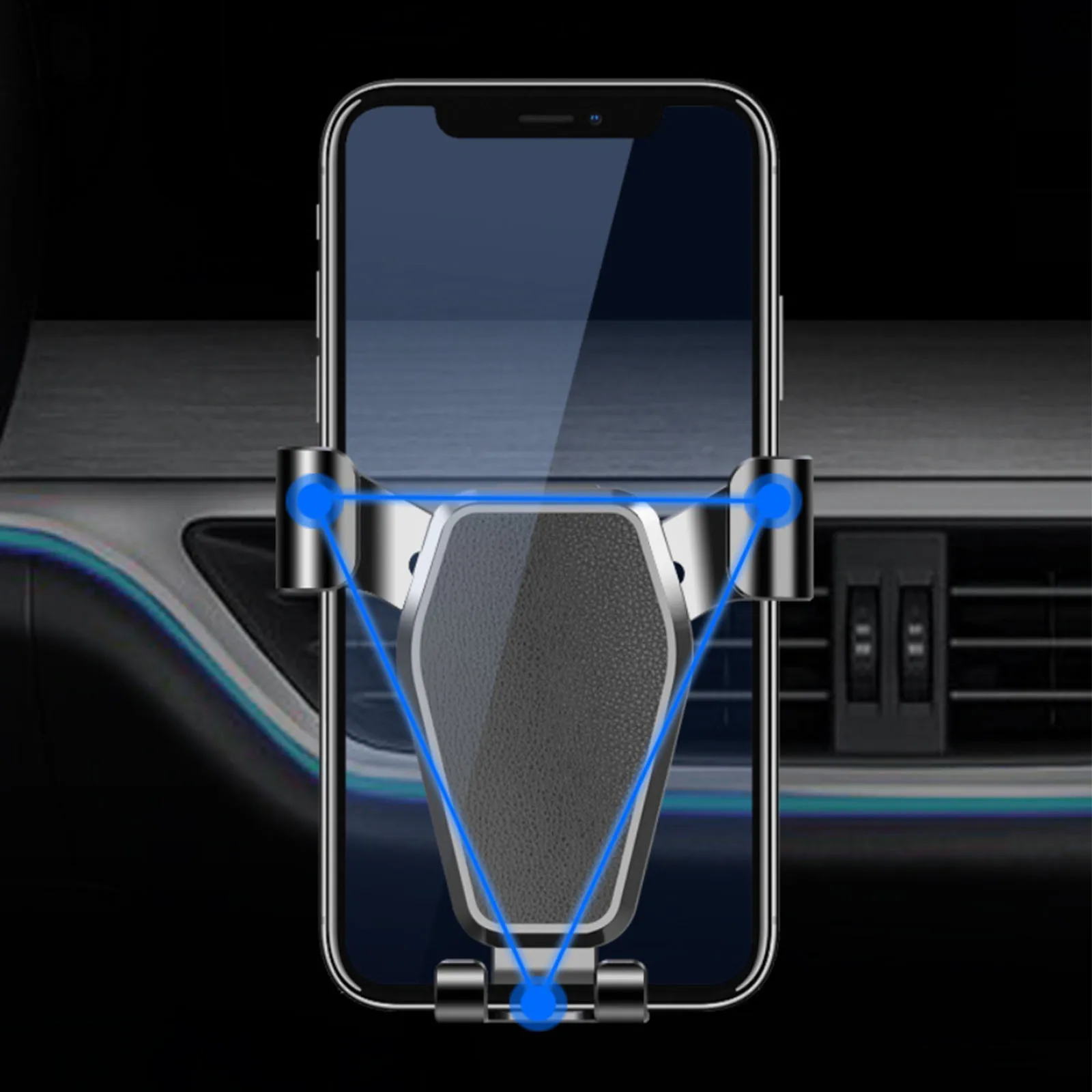 سيارة الهواء تنفيس قاعدة تركيب مزودة بمشبك منفذ قوس الجاذبية الملاحة هاتف محمول لتحديد المواقع حامل دعم حامل هاتف السيارة المحمول