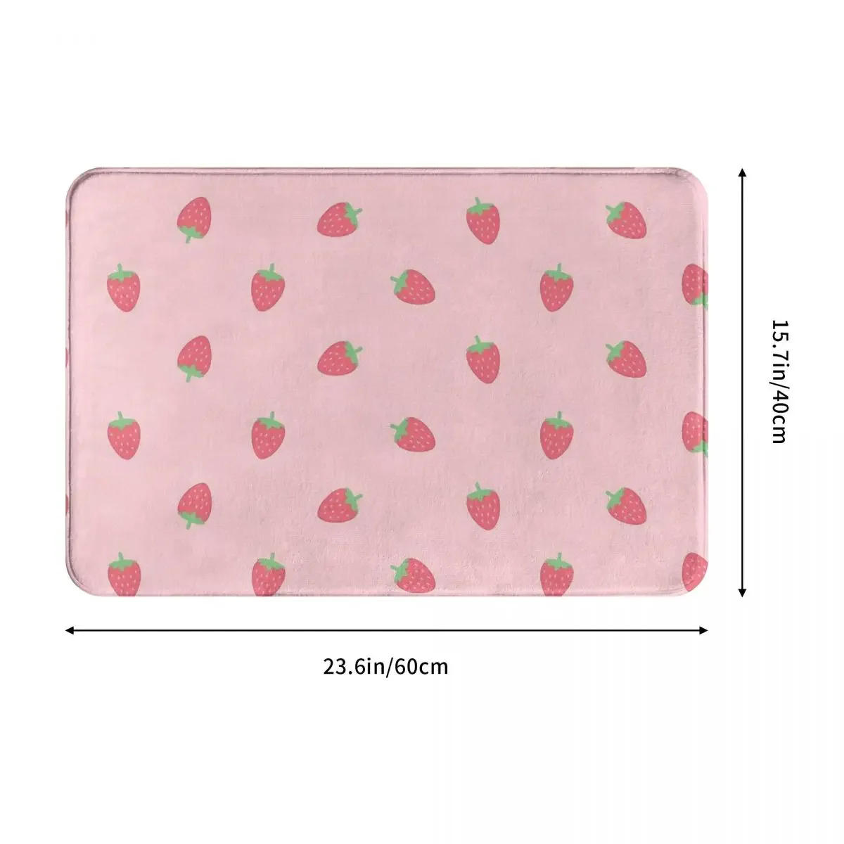 Cottagecore Rural Aesthetic Bathroom Mat Strawberries Kawaii Cute Pastel Pink Doormat Carpet Entrance Door Rug Home Decoration