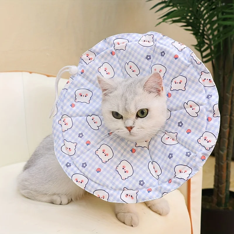 1 piece of printed Elizabethan collar for cat sterilization, anti-licking puppy, anti-biting cat and dog neck collar, waterproof