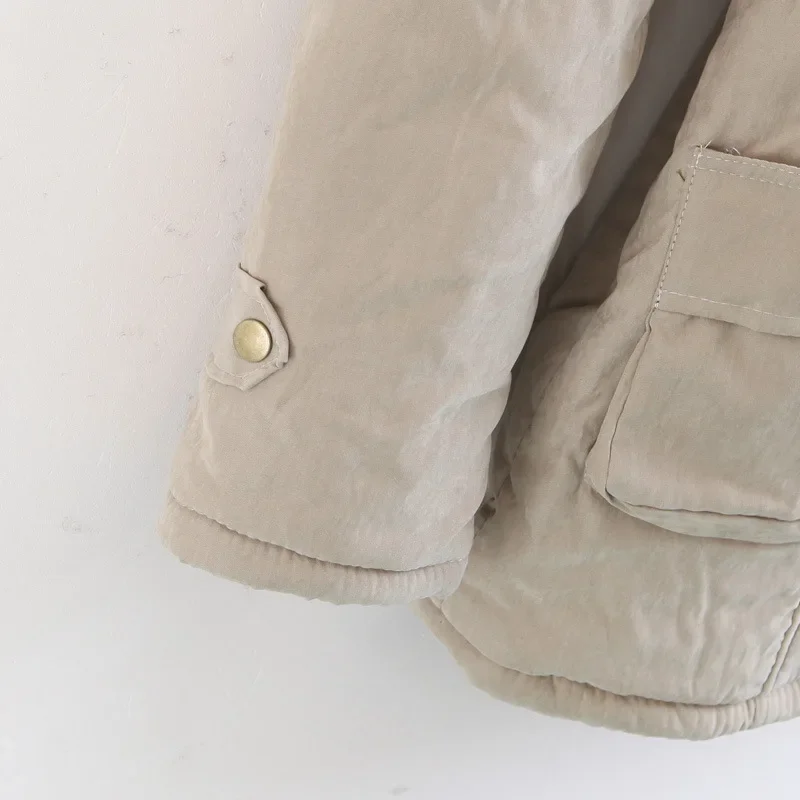 2023 New Autumn Winter Women Cotton Jacket Padded Casual Slim Coat Emboridery Hooded Parkas Wadded Warm Overcoat