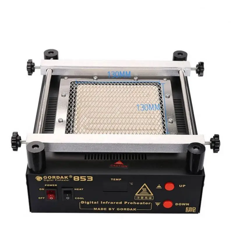 TEBAK TK-853 Preheater Infrared heating plate with ESD brush and Leaded solder wire for PCB board repair