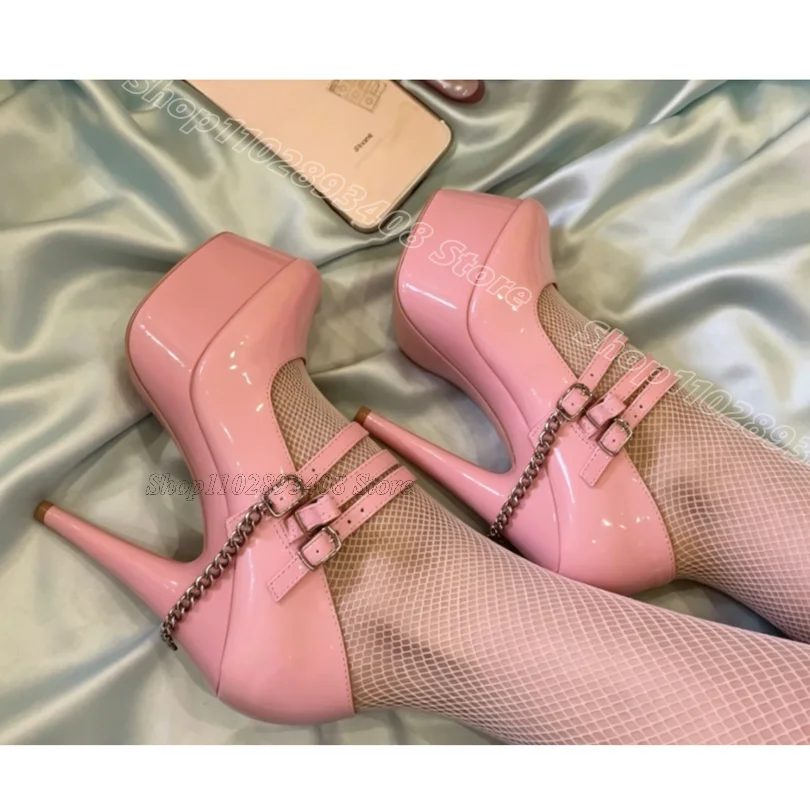 

Pink Platform Stiletto Pumps Round Toe Solid Performance Platform Design for Women Pole Dance Sexy Shoes Zapatos Para Mujere