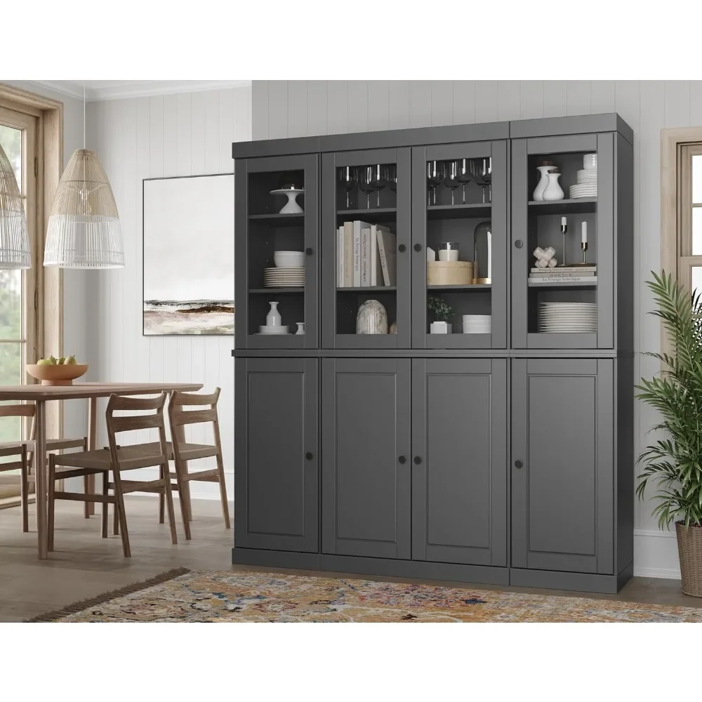 Solid Wood Kitchen Pantry with 2-Drawer, 65