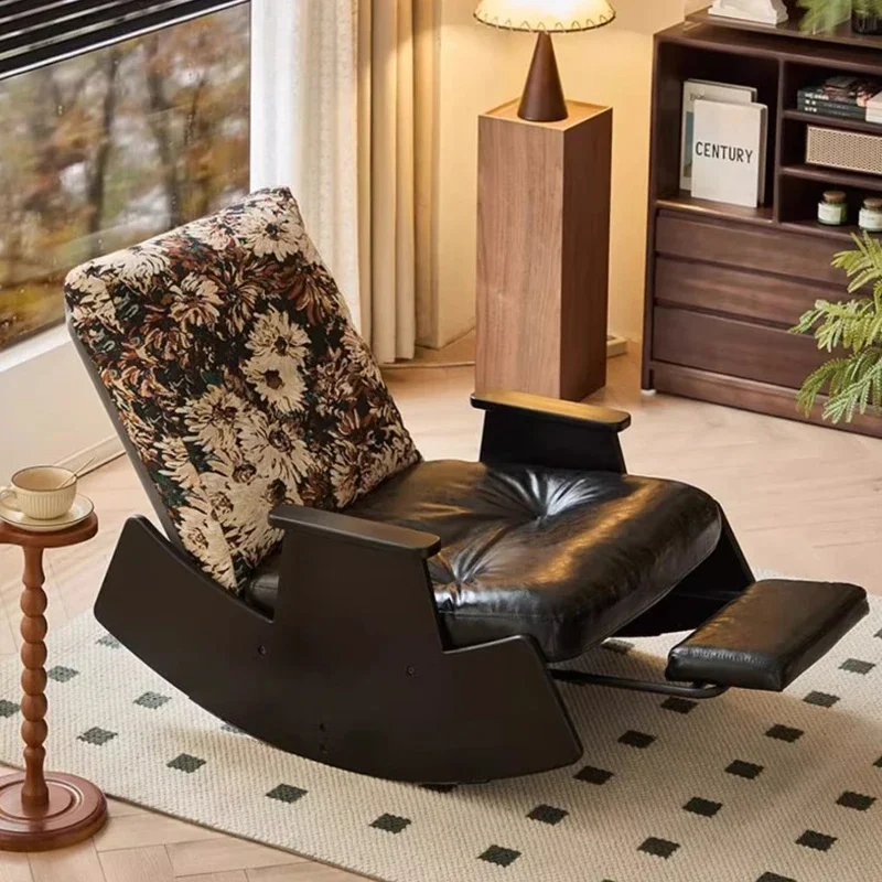Single Rocking Sofa Chair Nordic Individual Balcony Sleeping Sofa Lazy Recliner Chair Fauteuil Salon Maison Home Furniture image 2