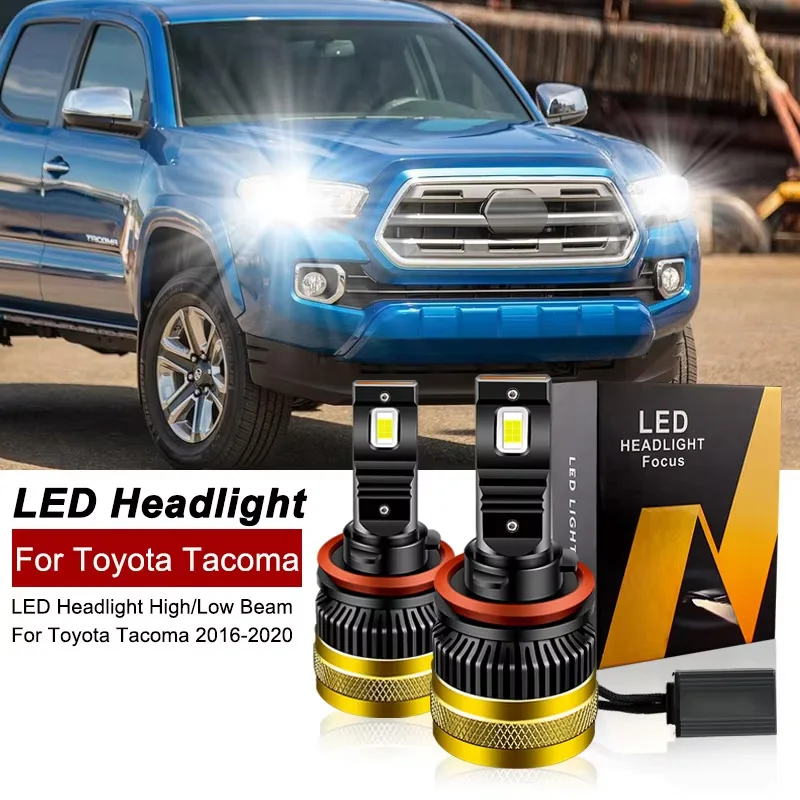 2PCS 30000lm For Toyota Tacoma 2016 2017 2018 2019 2020 Car LED Headlight Bulbs High Low Beams H11 H8 CANbus 6000k