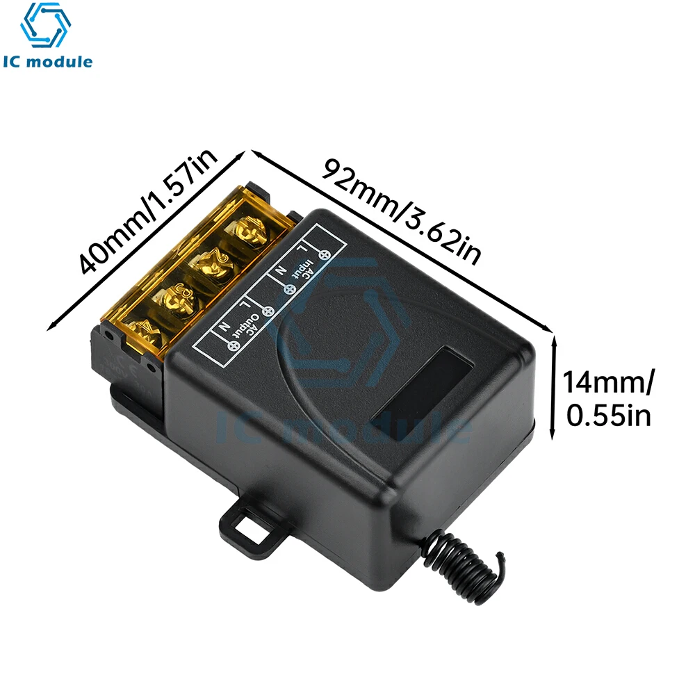 High Power 433.92MHz Wireless Remote Control Switch AC 85-250V 40A Water Pump Receiving Switch for Water Pump Lamp Fan Control