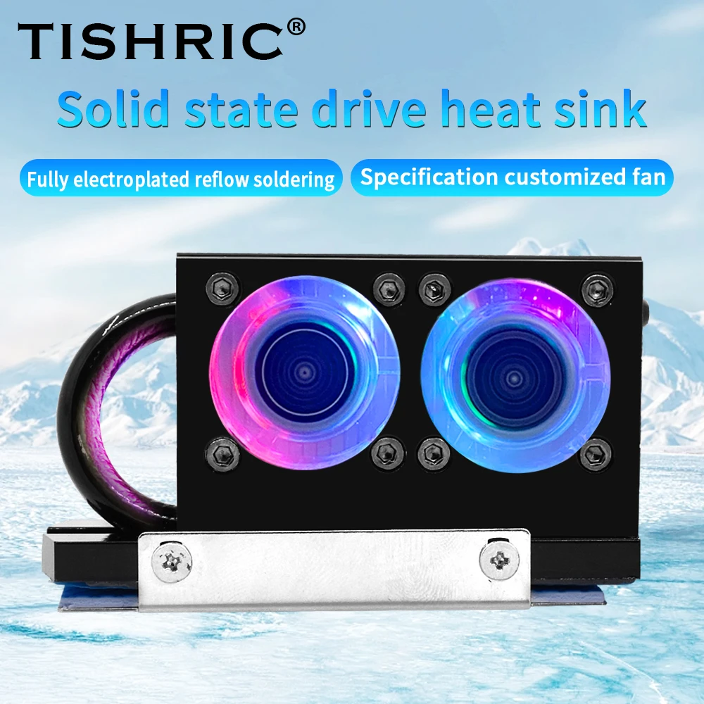 tishric rgb radiador m2 ssd dissipador 3d ventilador de refrigeracao tubulacao de calor adota galvanoplastia completa refluxo de solda 01