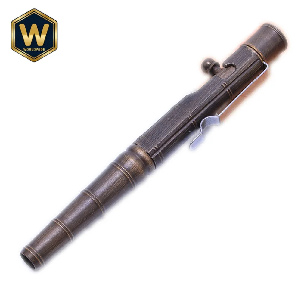 

For Brass Pen Handmade Creative Retro Pure Copper Bamboo Style Tactical Pen With Tungsten Steel Head