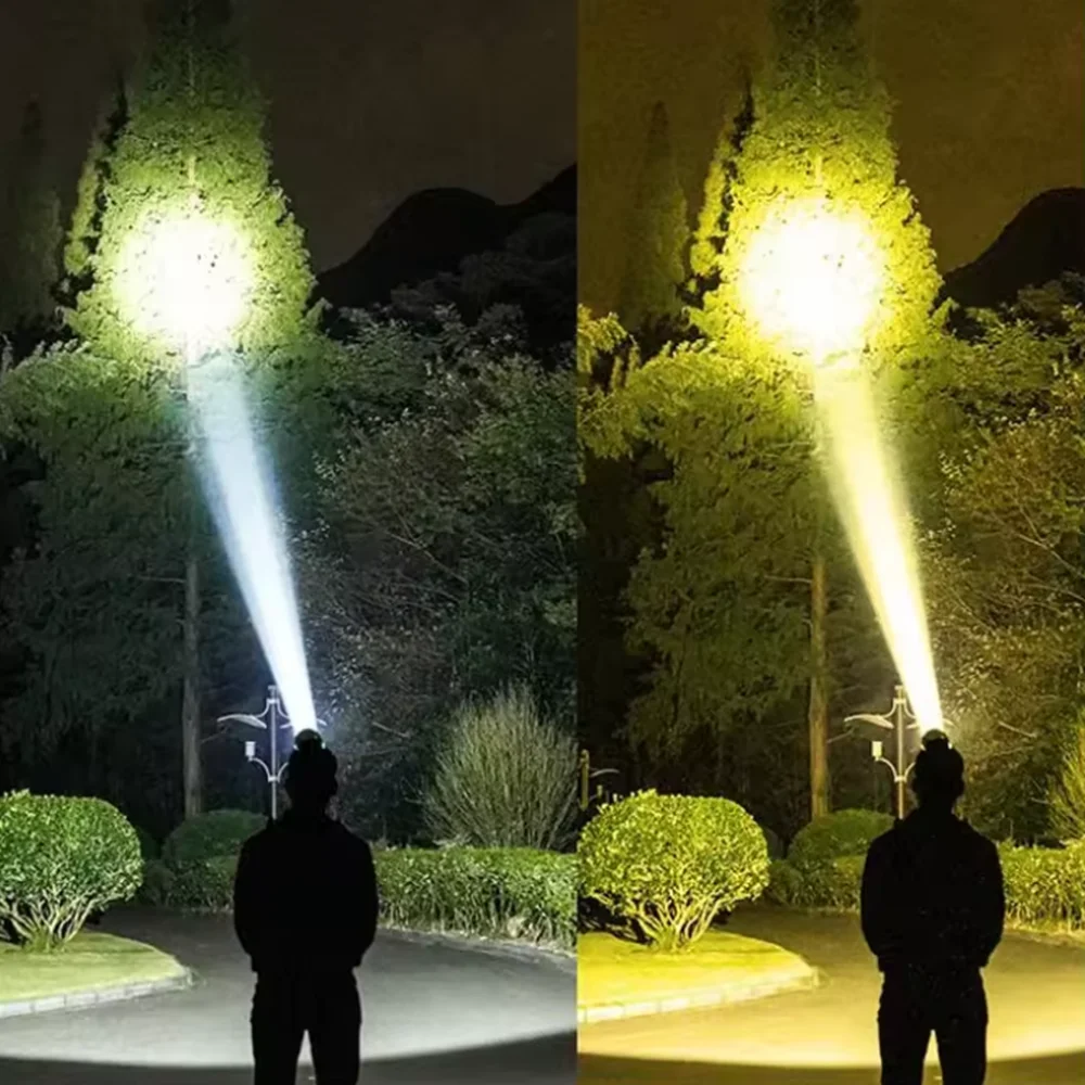 Faro de plástico recargable con pantalla de potencia de salida USB multifuncional con función de detección