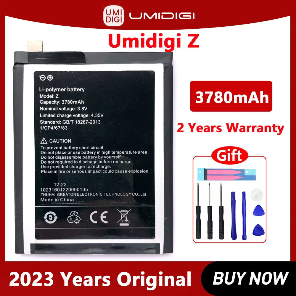 

Новый оригинальный аккумулятор для телефона UMI Z UMIDIGI Z 3780 мАч, Высококачественная батарея с инструментами