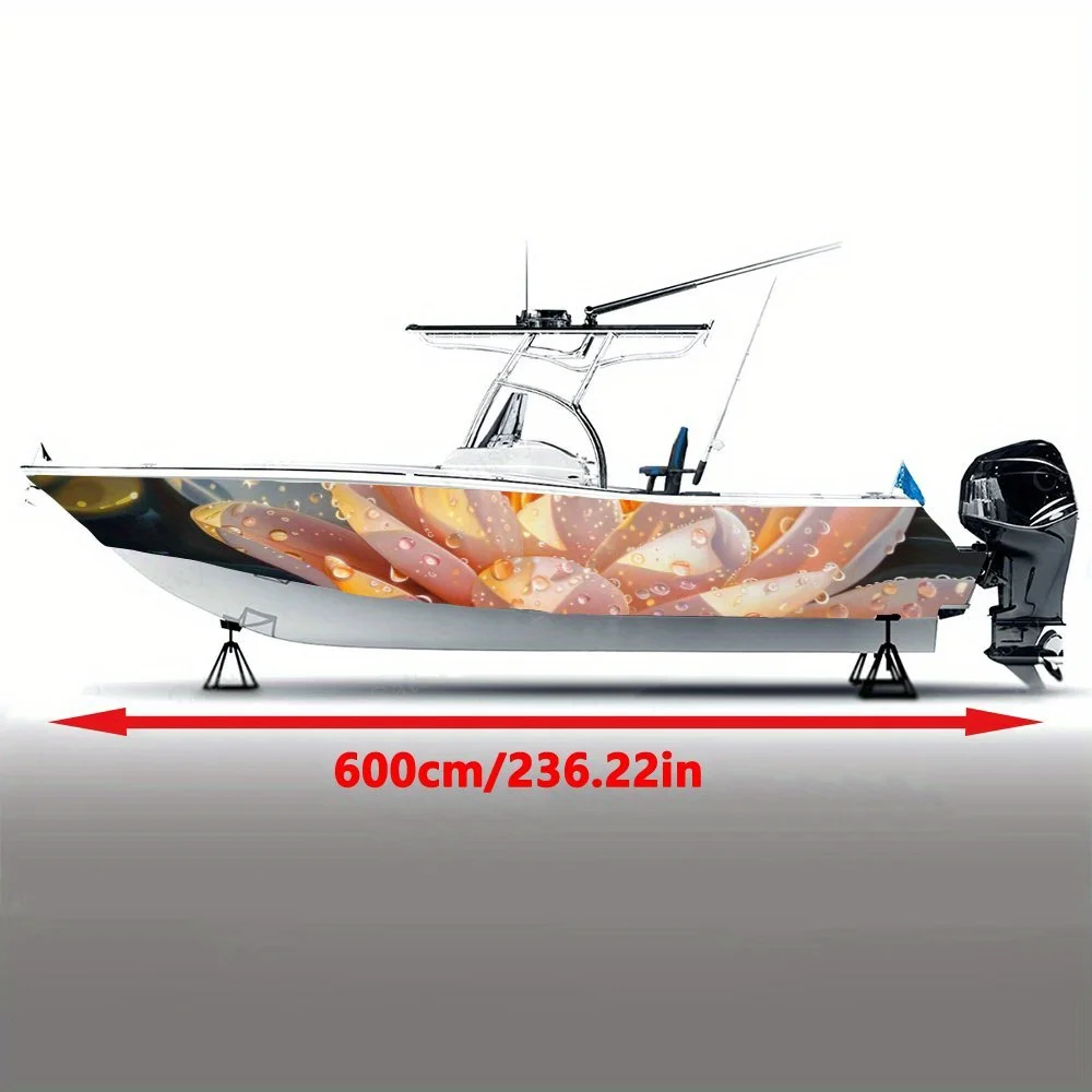 Sparkling Lotu Water Droplet Pink Beautiful Boat Sticker Vinyl Ship Pontoon Deck Boat Fishing Decorative Pontoon Boats Decal