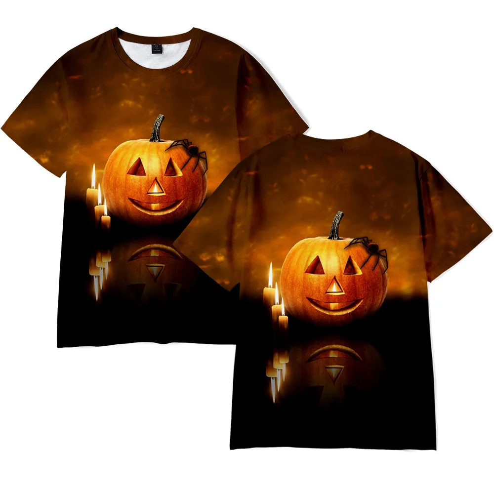 T-shirt à col rond imprimé tête de bosse pour enfants, t-shirts décontractés, vêtements en Y, mode d'été, Harajuku, garçons et filles, Halloween, 3D