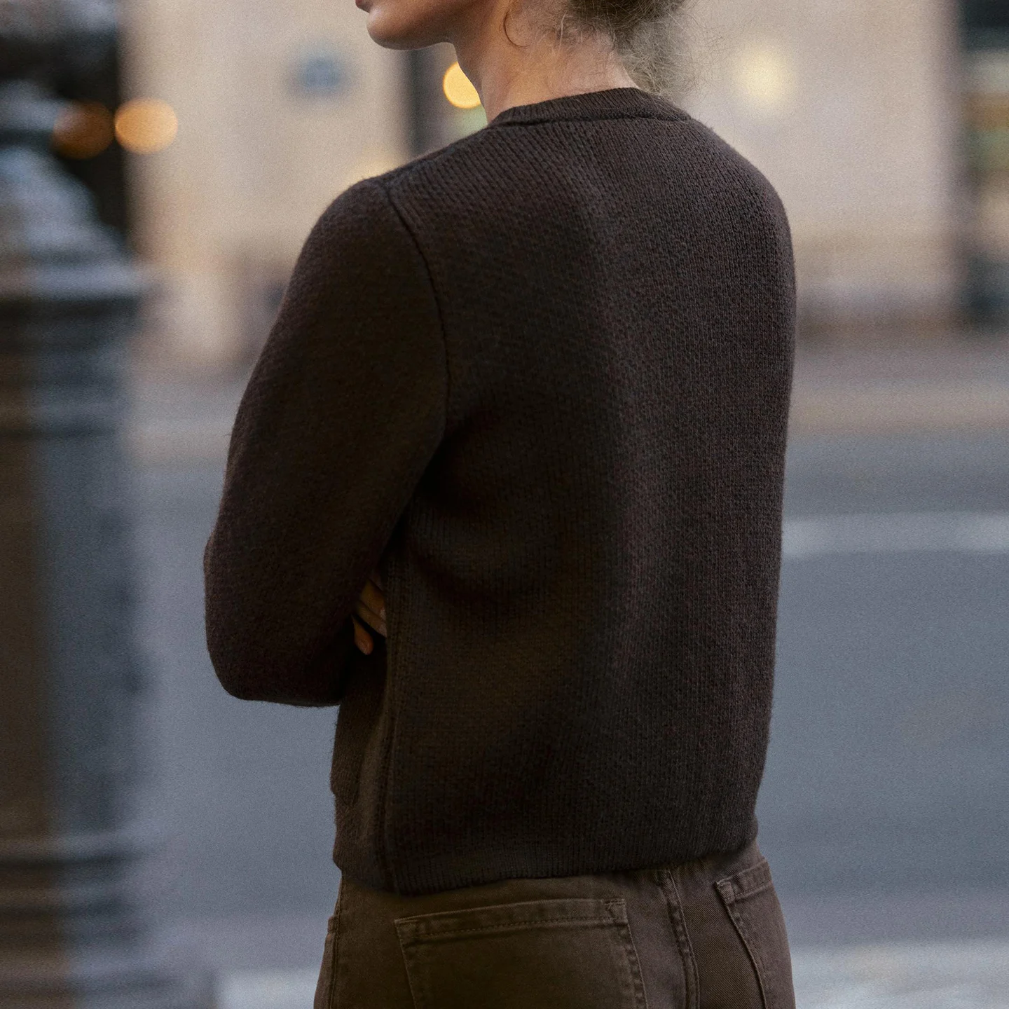 Z 여성 니트 자켓 골드 버튼 엘레 패션 2025 신상 롱 슬리브 라운드 넥 오픈 가디건 데일리용