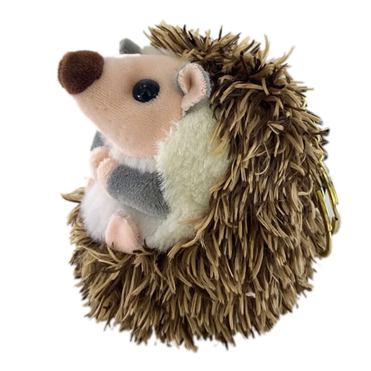 A07I 2X Niedlicher Igel Plüsch-Schlüsselanhänger Handy-Anhänger Schlüsselanhänger Igel Pompon Ring Anhänger Braun Anime Geschenke