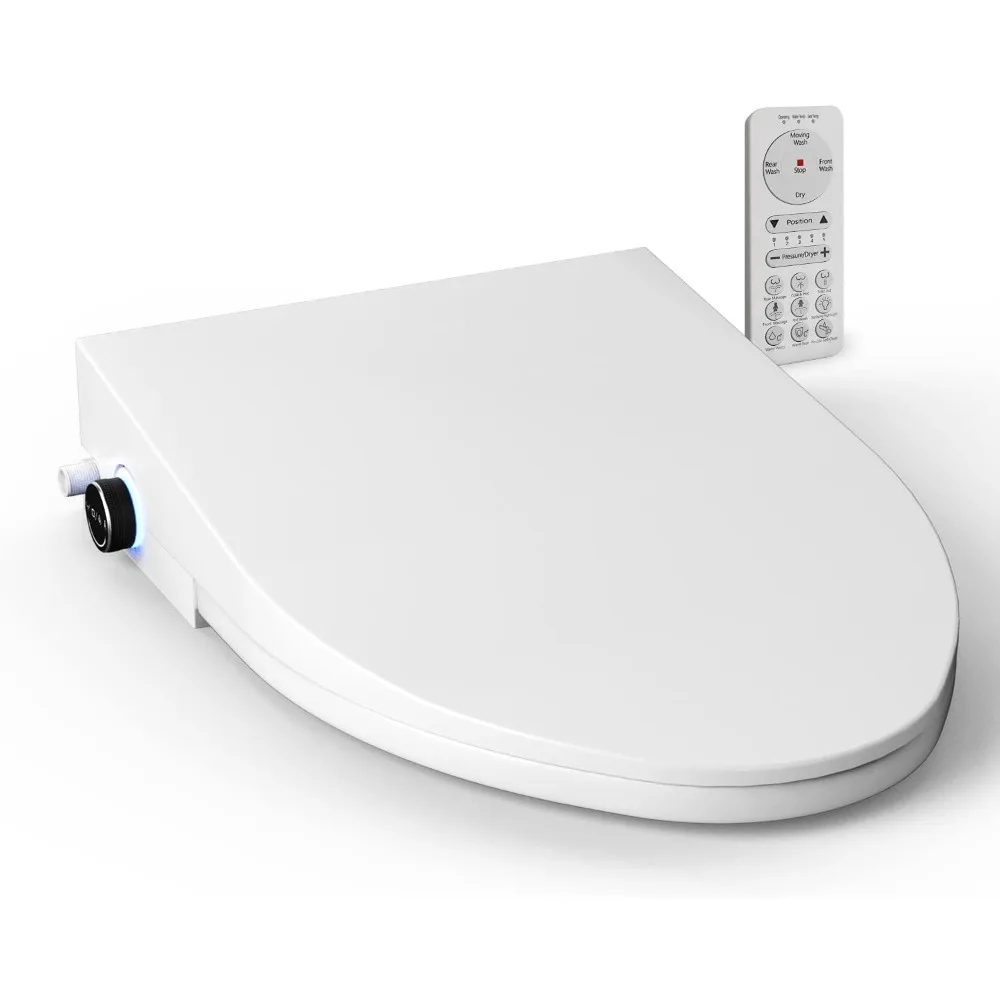 

Удлиненное электрическое сиденье для унитаза-биде с подогревом сиденья, мытьем с дистанционным управлением, осушителем теплого воздуха, светодиодной подсветкой и тихой работой