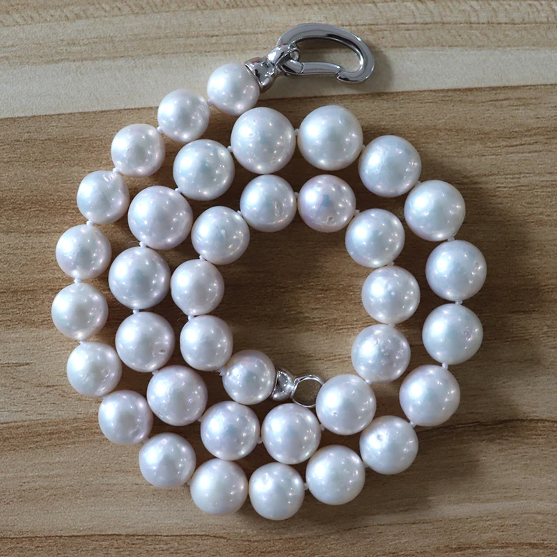 wholesale natural white good luster round edison pearl necklace