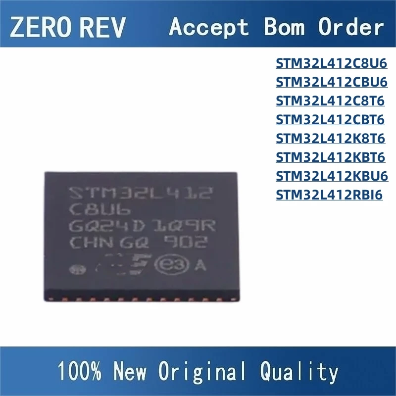 

100% New STM32L412C8U6 STM32L412CBU6 STM32L412C8T6 STM32L412CBT6 STM32L412K8T6 STM32L412KBT6 STM32L412KBU6 STM32L412RBI6 chips