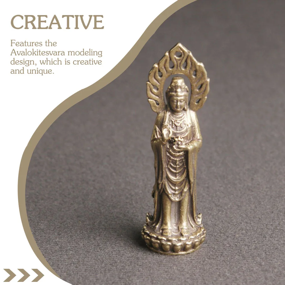 

Guanyin Statue Pendant Decorations Miniature Buddha Figurine Monk Sitting Teaching Brass Office Chinese Simple Table