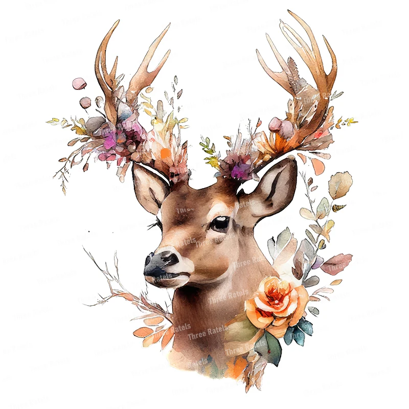 Three Ratels CP56 Beautiful Forest Elk Natural Style Animal art wall Sticker for Home Decoration