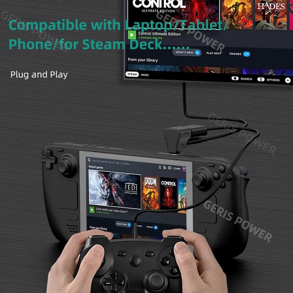 محول USB-C على شكل حرف U 180 درجة لوحدة التحكم Asus Rog Ally/NS Switch من النوع C ذكر إلى أنثى 20 جيجابت في الثانية PD140W محول شحن سريع