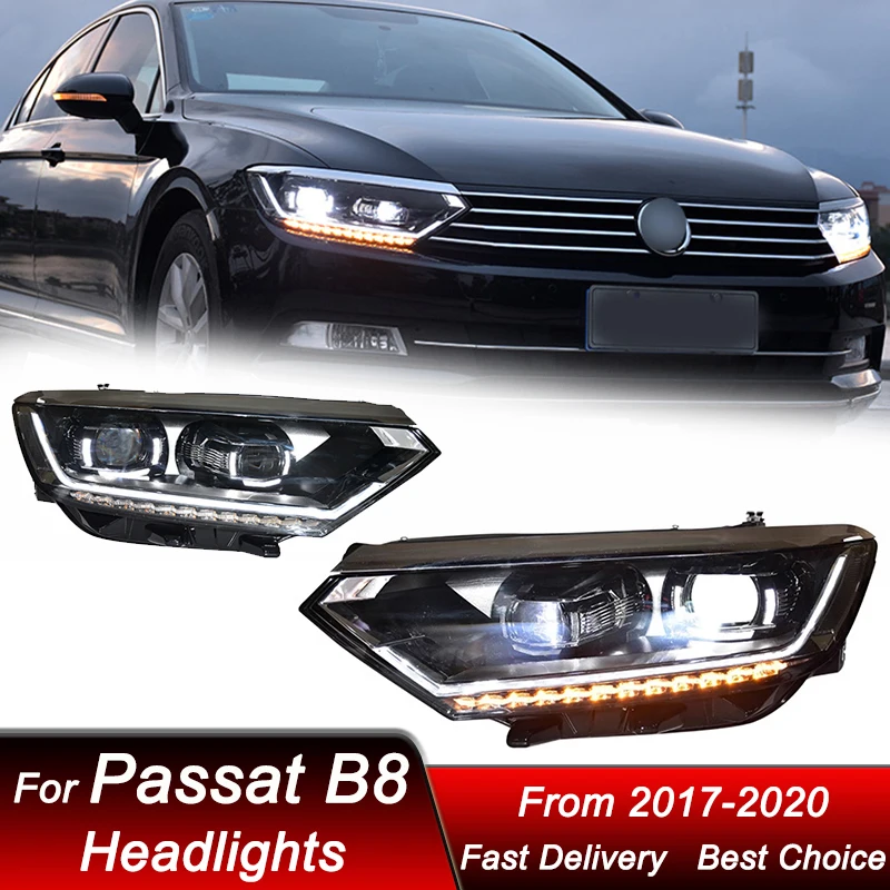 

Pop Car Headlights For Volkswagen Passat Magotan B8 2017-2020 to high full LED Auto Headlamp Assembly Projector Lens Accessories