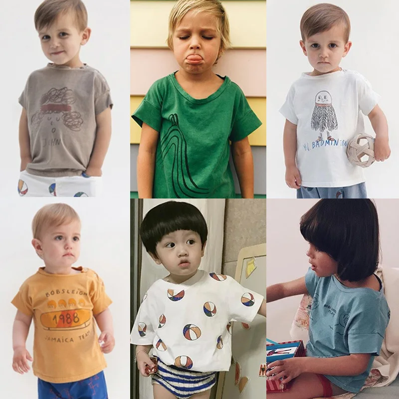 Children\'s T-shirt xxx Boys And Girls Clothes Cotton Short Sleeve Cartoon Printed Toddler Baby Clothing Fashion 2021 Summer Tops